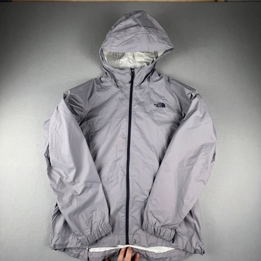 The North Face HyVent Rain Jacket Womens L Hooded Ripstop Windbreaker Hike